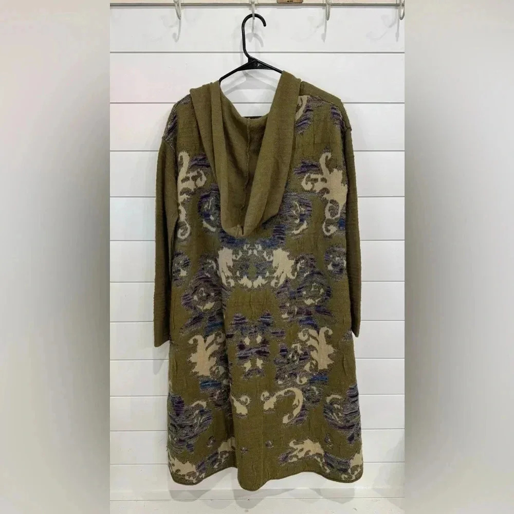 Free People After the Storm Hooded Long Open Face Cardigan Sz M - Picture 5 of 6